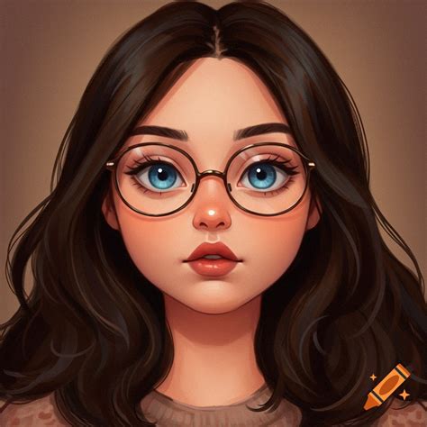 Brunette Woman With Round Face And Glasses On Craiyon