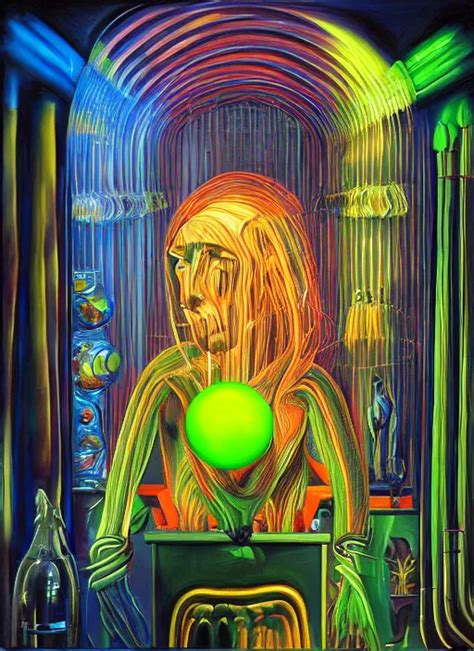 Krea A Neon Painting Of Joan Miros D Soul Of Glassblowing By Hr