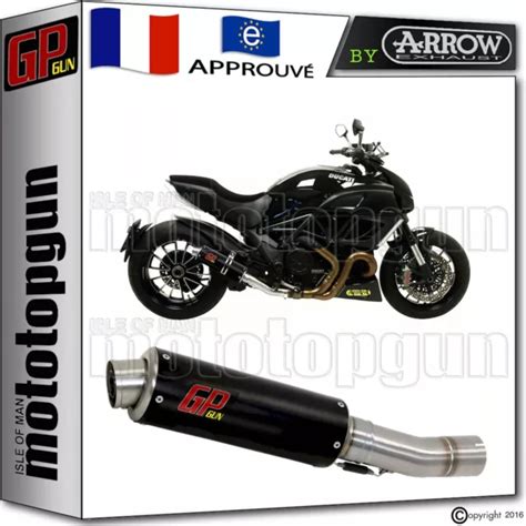 POT D ECHAPPEMENT GP GUN By ARROW ACIER NOIR DUCATI DIAVEL 2011 11 2012