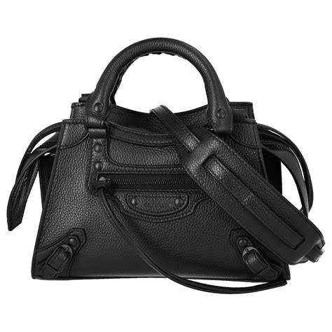 Balenciaga Neo Classic Mini Top Handle Bag Black Leather Pony Style