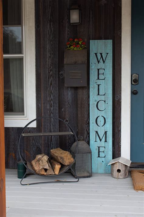 Wooden Welcome Sign for Front Door (5 Foot), Robins Egg Blue – 9” Wide ...