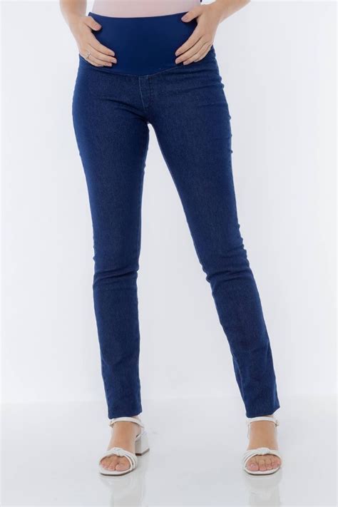 Calça Jeans Super Skinny Alta para Grávida