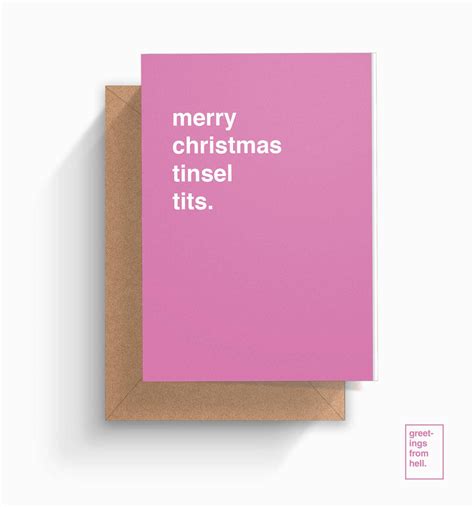 Merry Christmas Tinsel Tits Christmas Card Etsy Australia