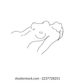Line Art White Illustration Woman Nude Stock Vector Royalty Free Shutterstock