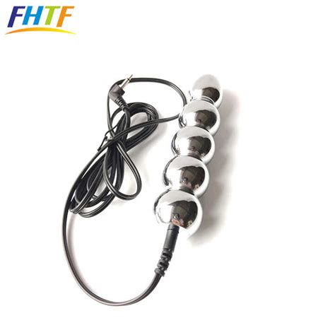 Stainless Steel Electric Shock Butt Plug Anal Expansion Bead Adult Masturbation Toys Bdsm Sex