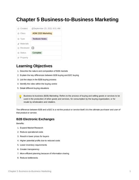 Chapter 5 Business-to-Business Marketing - Chapter 5 Business-to