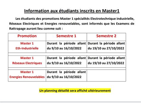 Information Aux Tudiants Inscrits En M Facult De G Nie Electrique