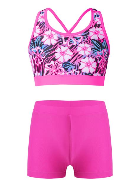 Alvivi Quick Dry Bikini For Girls Piece Racer Back Swimsuit Summer Beach Swimwear Crop Tops