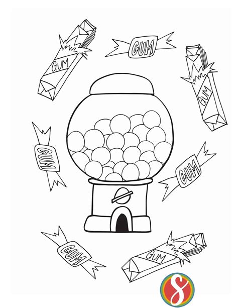 Free Bubble Gum Coloring Pages — Stevie Doodles