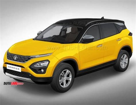 Tata Harrier In Nexon Blue And Yellow 3 Dual Tone Colour Options Rendered