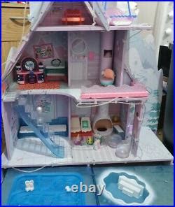 Lol winter disco chalet, large wooden doll house with furniture and ...