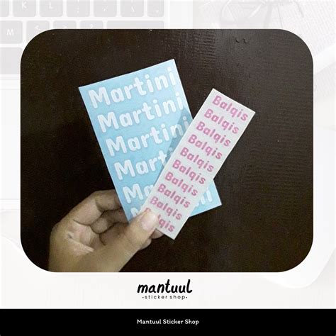 jual sticker nama custom sticker label nama cutting sticker