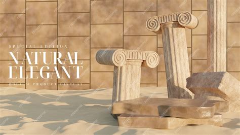 Premium Psd Ancient Ruins Podium With Destroyed Pillar For Product