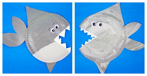 Super Cute Easy Shark Paper Plate Craft Kids Activities Blog