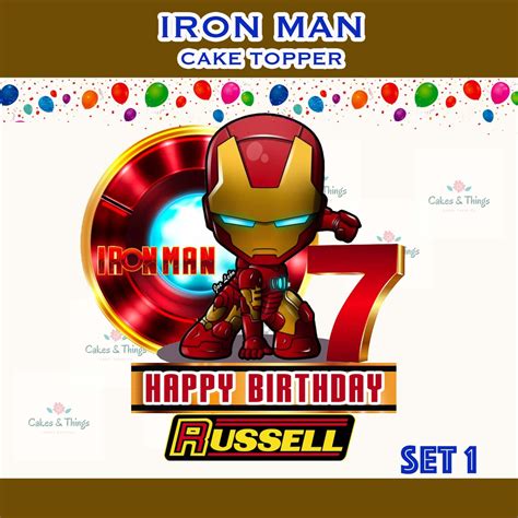 Iron Man Cake Topper Birthday Party Decoration Shopee Philippines