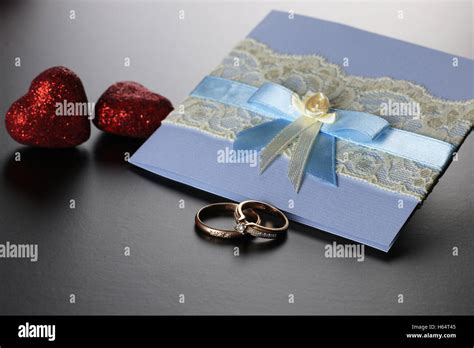 Wedding Rings Ribbon Stock Photo Alamy
