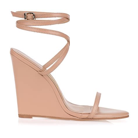 UZA Shoes Anabela Salto Alto New Couro Nude Coleção Primavera Verão