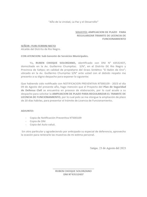 Solicitud Ampliacion De Plazo Pdf Justicia Crimen Y Violencia