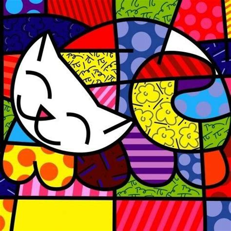 Romero Britto el gato feliz | Romero britto, Arte pop, Obras de romero ...