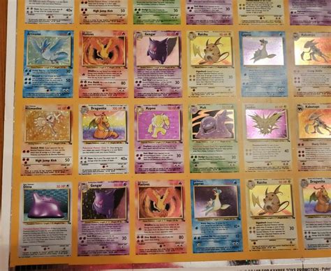 Mavin Pokemon Complete Holo Fossil Uncut Card Sheet For Ma208932