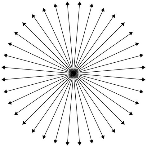 radial radiating lines outwards  center point stock vector