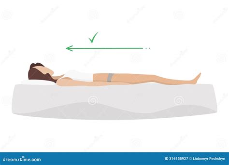 correct sleeping position  spinal health linear icon cartoon vector