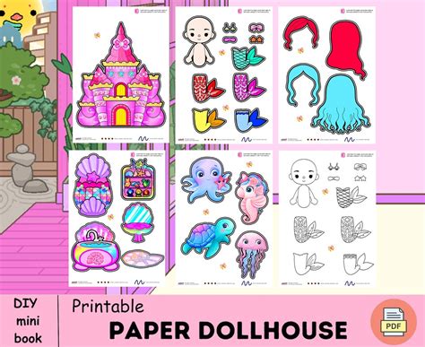 Printable Toca Boca Mermaid Paper Doll Dress Up Toca Boca Etsy