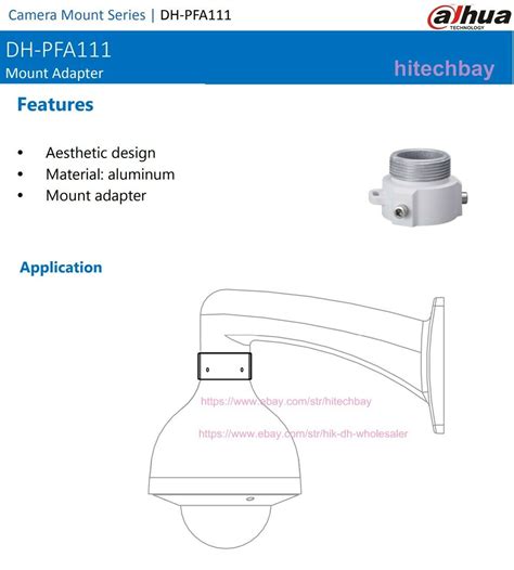 Dahua Original Aluminum Mount Adapter Pfa Bracket For Ip Ptz