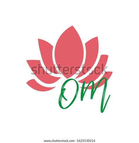 Lotus Flower Om Written Vector Art Stock Vector Royalty Free