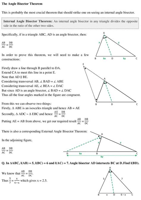 The Angle Bisector Theorem Cat Holics Worksheets Library