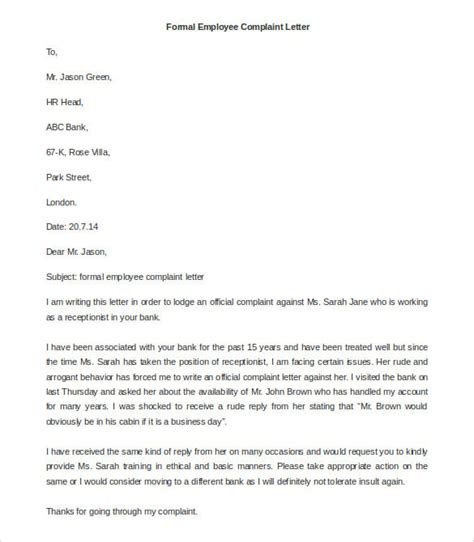 Formal Complaint Response Letter Template Free Download