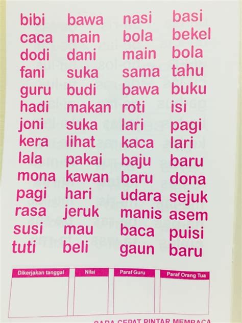 Latihan Membaca Untuk Anak Kelas 1 Riset