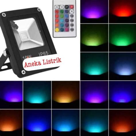 Jual Lampu Sorot Rgb 10w Led Full Color Warna Warni 10 Watt Tembak