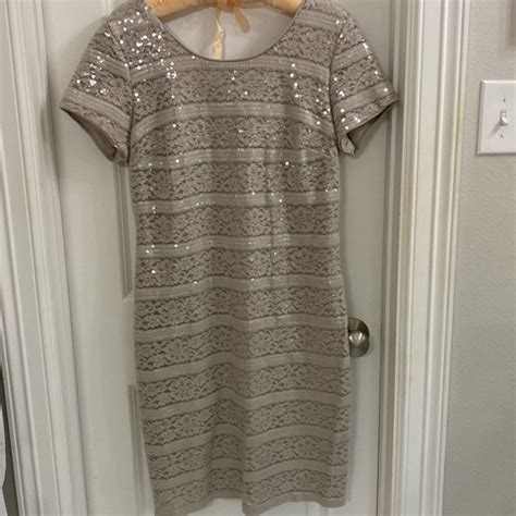 Donna Ricco Dresses Donna Ricco Lace And Sequin Cocktail Dress Beautiful Nude Color Poshmark