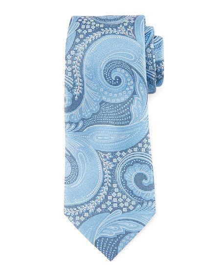 Ermenegildo Zegna Paisley Floral Silk Tie Blue Modesens Silk Ties