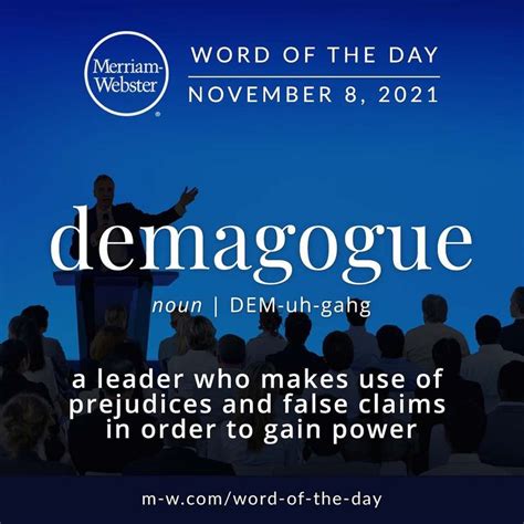 merriam webster  instagram demagogue   wordoftheday hear