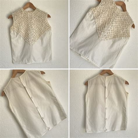 Vintage Ruffle Blouse 1950s White Cotton Top French Etsy