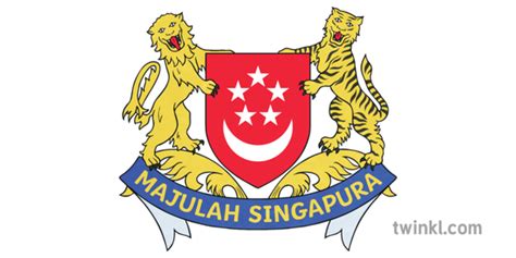 Emblem Of Singapore Flags Heraldry Countries Geography Ks2 Illustration