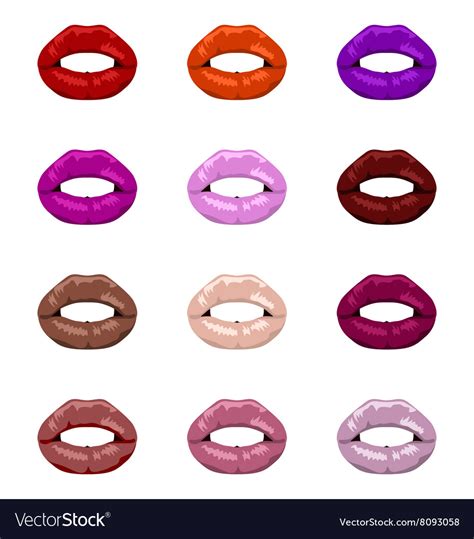 Lips Set Royalty Free Vector Image Vectorstock