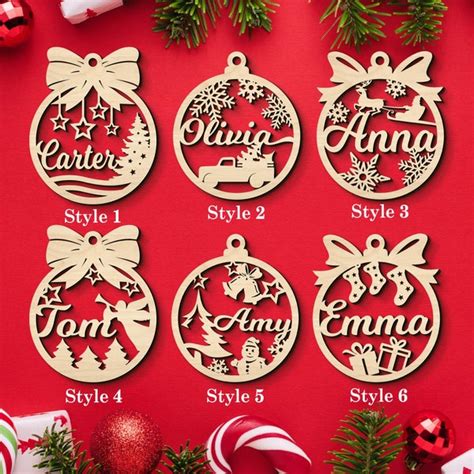 Laser Cut Wood Personalized Ornament Etsy