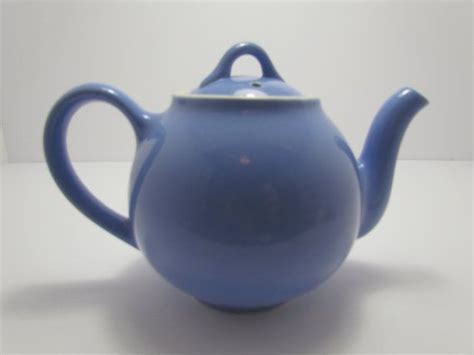 Blue Ceramic Teapot Vintage Lipton Teapot Hall China Etsy Ceramic