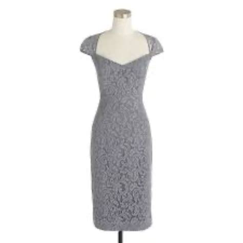 Nwt J Crew Tinsley Dress In Leavers Lace Gray Size 2 In 2024