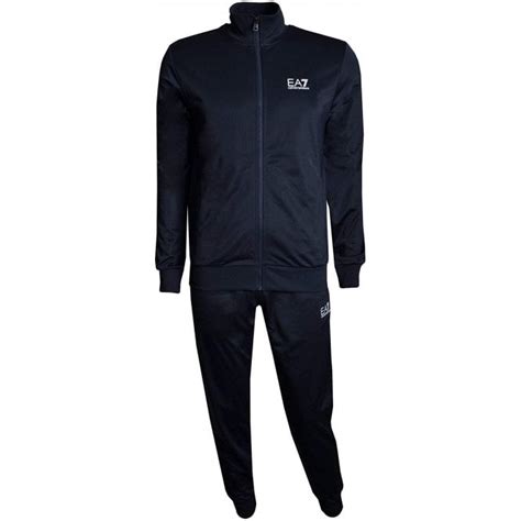 Emporio Armani Ea7 Funnel Neck Zip Navy Polyester Tracksuit Clothing