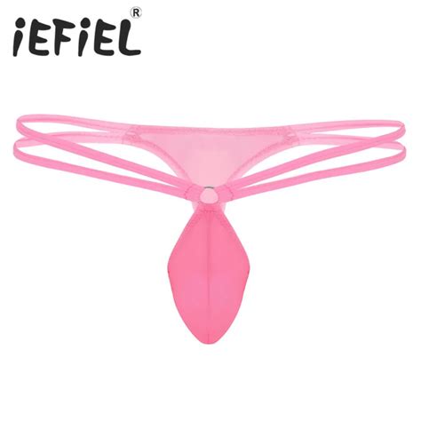 Iefiel Mens Male Lingerie Double Waist Straps Bulge Pouch Low Rise Mini