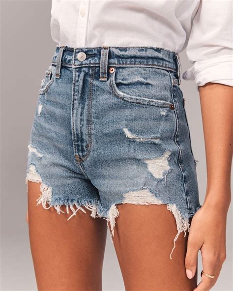 Women S High Rise Mom Shorts Women S Bottoms Abercrombie