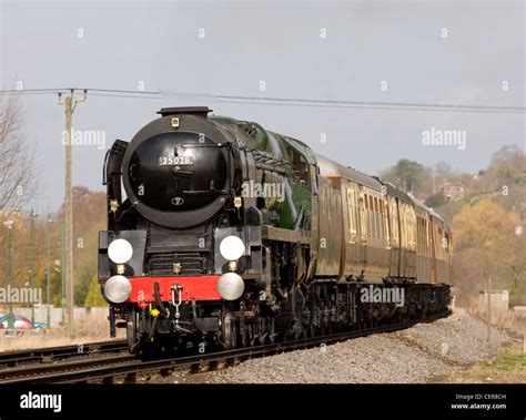 Sr Merchant Navy Class Steam Locomotive No Clan Line Hauling A