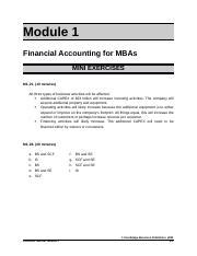 Financial Accounting for MBAs: Mini Exercises with Investing, | Course Hero