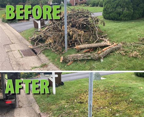 Before And After Cincinnati Storm Debris Yard Clean Up