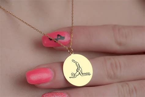 Personalized Sex Positions Necklace Kamasutra Illustration Couple Anniversary Gift 14K Gold