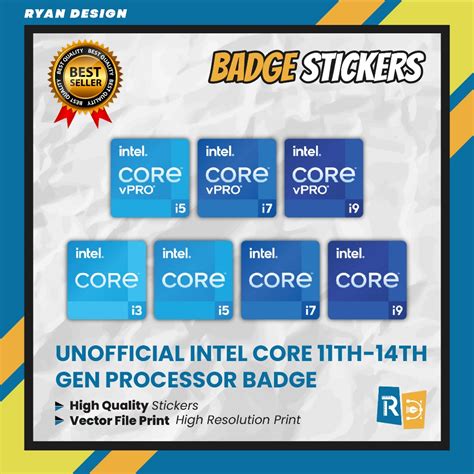Jual Sticker Logo Intel Core i3 Core i5 Core i7 Core i9 Gen 11 Gen 12